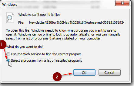 Cannot Open File in Windows