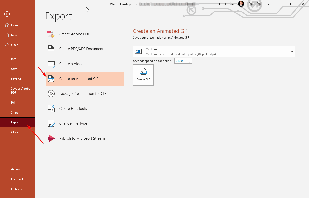 Powerpoint Export to GIF Option