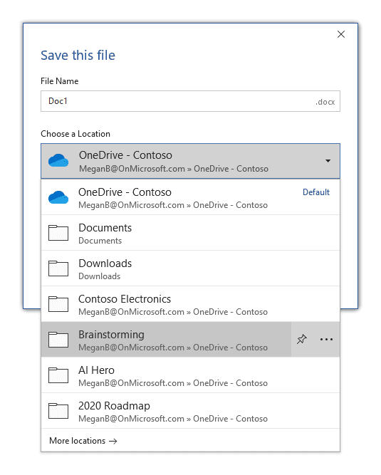 Pin Folders in Save Dialog
